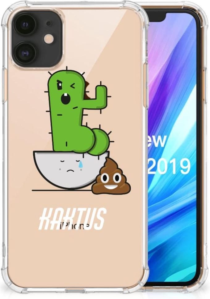 Apple iPhone 11 Stevig Bumper Hoesje Cactus Poo