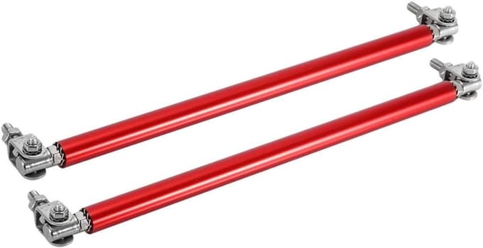 Verstelbare Front Splitter Lip Steunen voor Auto - 20cm Bumper Ondersteuning, Diffuser Strut en Modificatie Accessoires (Rood)