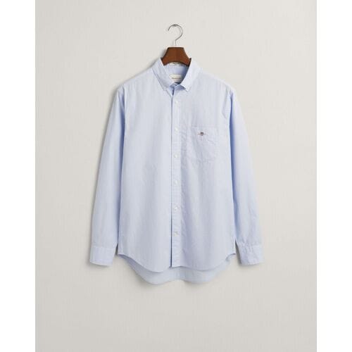Gant Overhemd Uni Poplin Button Down Licht Blauw / male