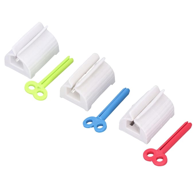 3 Sets Tandpasta Knijper Praktische Plastic Rollende Tandpasta Knijper met Rollend Handvat voor white