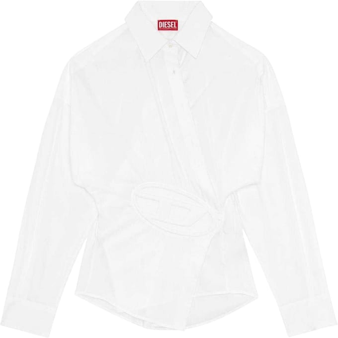 Diesel Dames C-Siz-N2 Geperst T-shirt (Helder Wit)