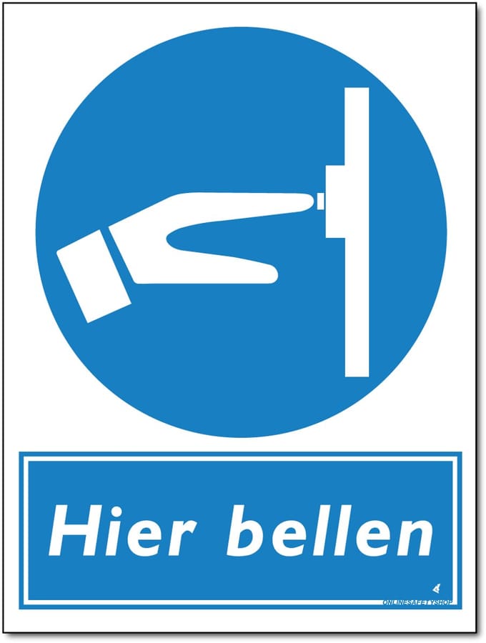 Hier bellen bord - Forex - 30 x 40 cm - Weerbestendig