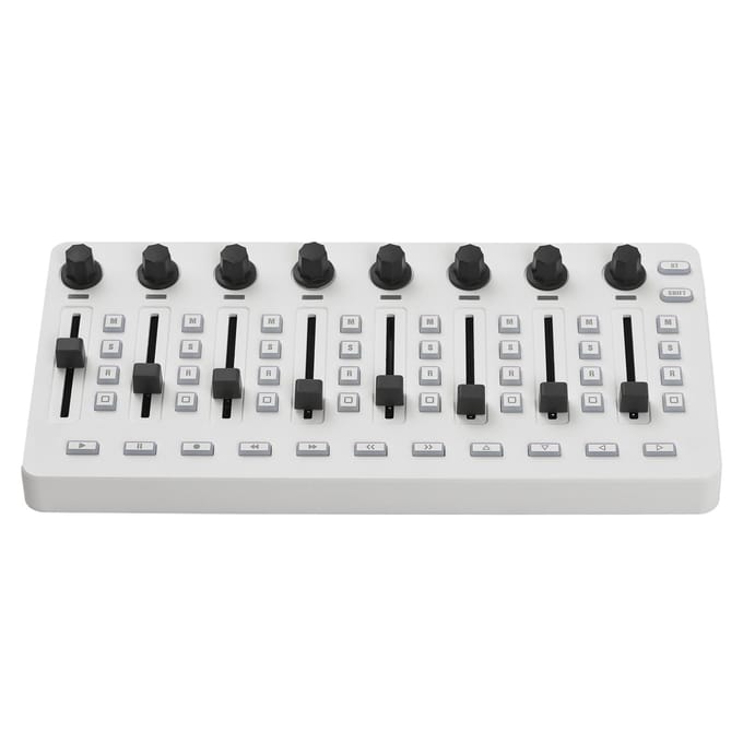 MIDI-controller MIDI-mixconsole met 43 knoppen, 8 knoppen, 8 drukknoppen BT-aansluiting wit