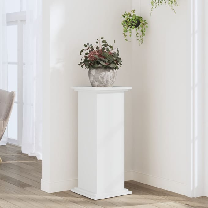 vidaXL - Plantenstandaard - 33x33x80 - cm - bewerkt - hout - wit