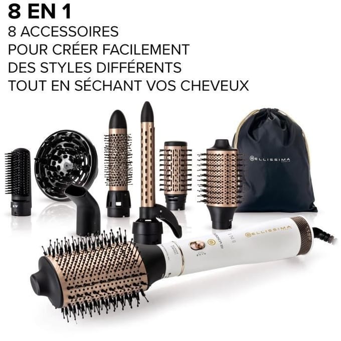 Brosse coiffante Bellissima BROSSE AIR WONDER BLANC OR