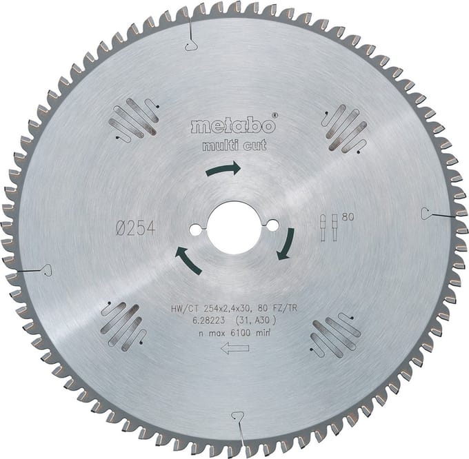 Metabo Cirkelzaagblad HM 250x30mm 80 tands WZ