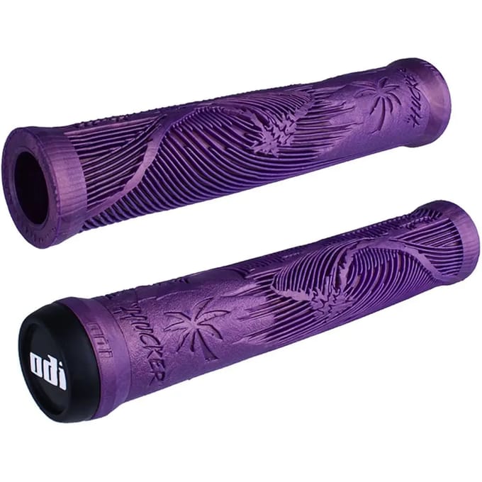 ODI Hucker Fietshandvatten 160mm Paars/Wit met Dopjes