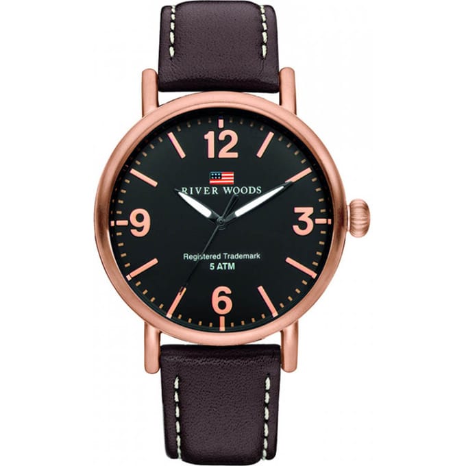River Woods Delaware RW420034 Horloge - Leer - Bruin - Ø 42 mm