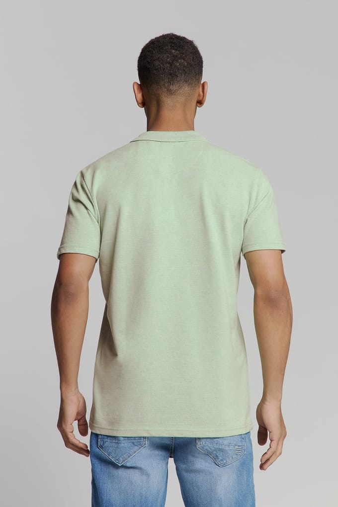 No Excess Polo Melange Mint Größe: S | Poloshirts Outlet | Herren | Cyan