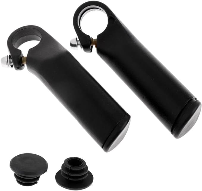 Fiets Stuur Grips - Bar Ends - Comfortabel Fietsen - Ergonomisch Ontwerp - 12.5cm Lengte - Zwart