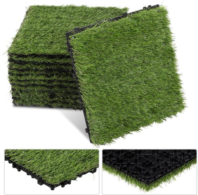 Gras Klik Tegels 30x30 cm 3m² - Terrastegels Balkontegels met Weerbestendigheid
