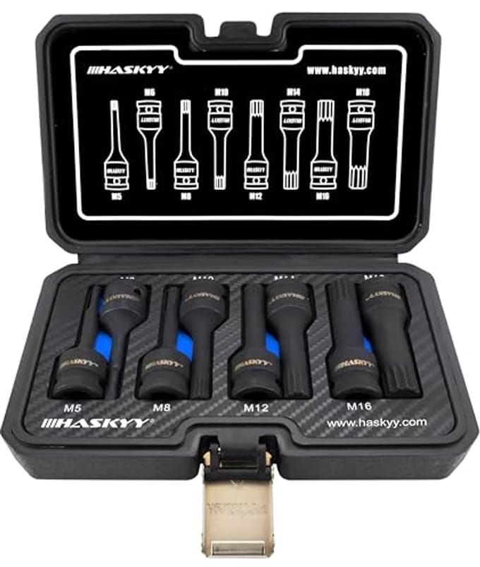 8-delige Universele Multi-Tooth 1/2 Inch Impactsleutel Socket Set
