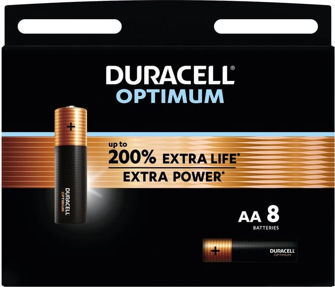 Batterij Duracell Optimum 200% 8xAA - 8 stuks