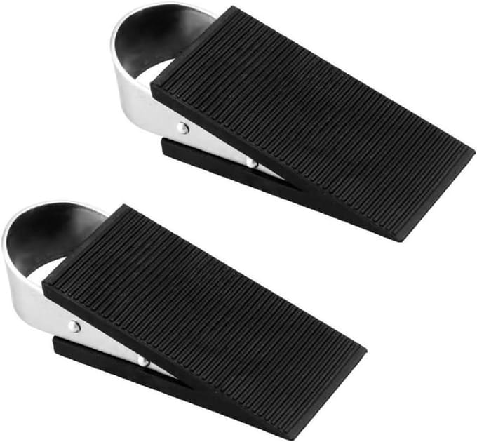 Deurwigset - Deurstopper Rubber - Deuren Open Houden - Antislip Rubber - 2 stuks - Zwart