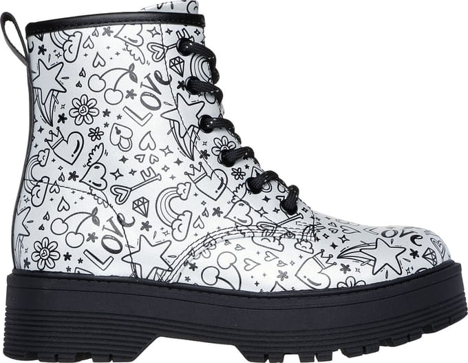 Skechers Gravlen Hi - Doodle Down Meisjes Laarzen - Zilver