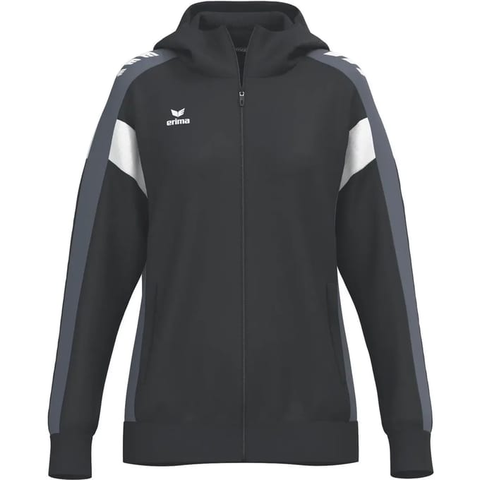 Erima Celebrate 125 Trainingsjack Met Capuchon Dames - Zwart / Slate Grey | Maat: 42