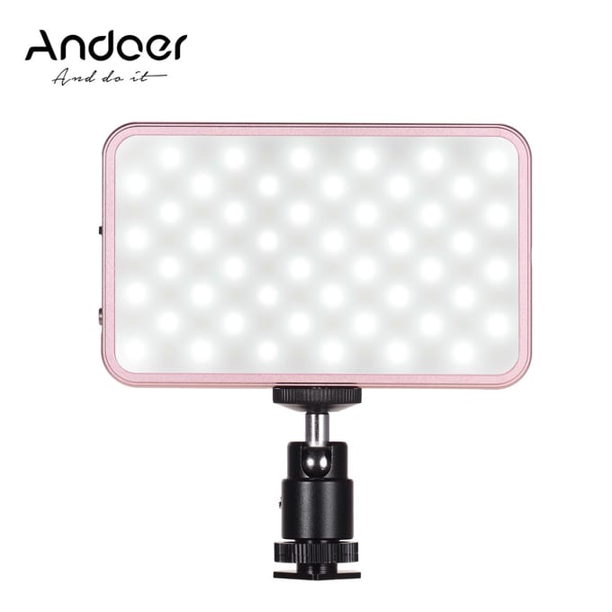 FL-08 Mini LED Videolichtpaneel Fotografie Invullicht 3000K-5500K Dimbaar Ingebouwd roze