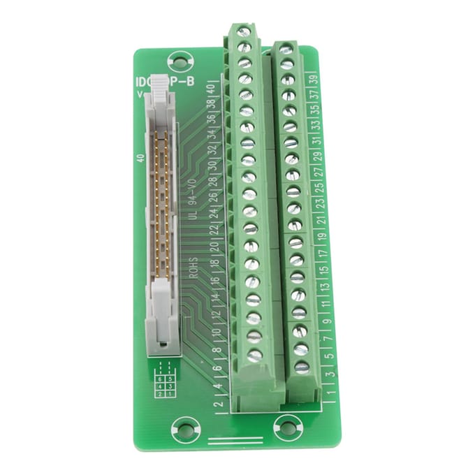 Connecteur de bornier de carte de dérivation mâle IDC40P 40 broches, interface PLC avec support