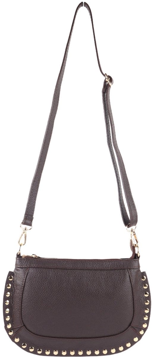 Giuliano lederen schoudertas Luma - Made in Italy - Dames - Koffie