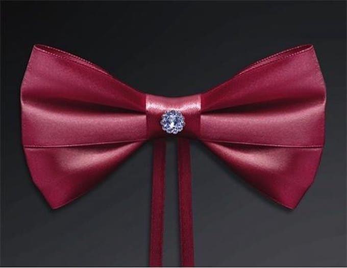 Partydeco - Strik rood steentje (4st)