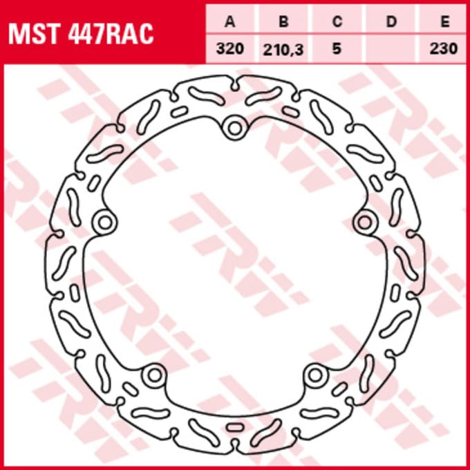 Remschijf TRW MST447RAC, 1 Stuk