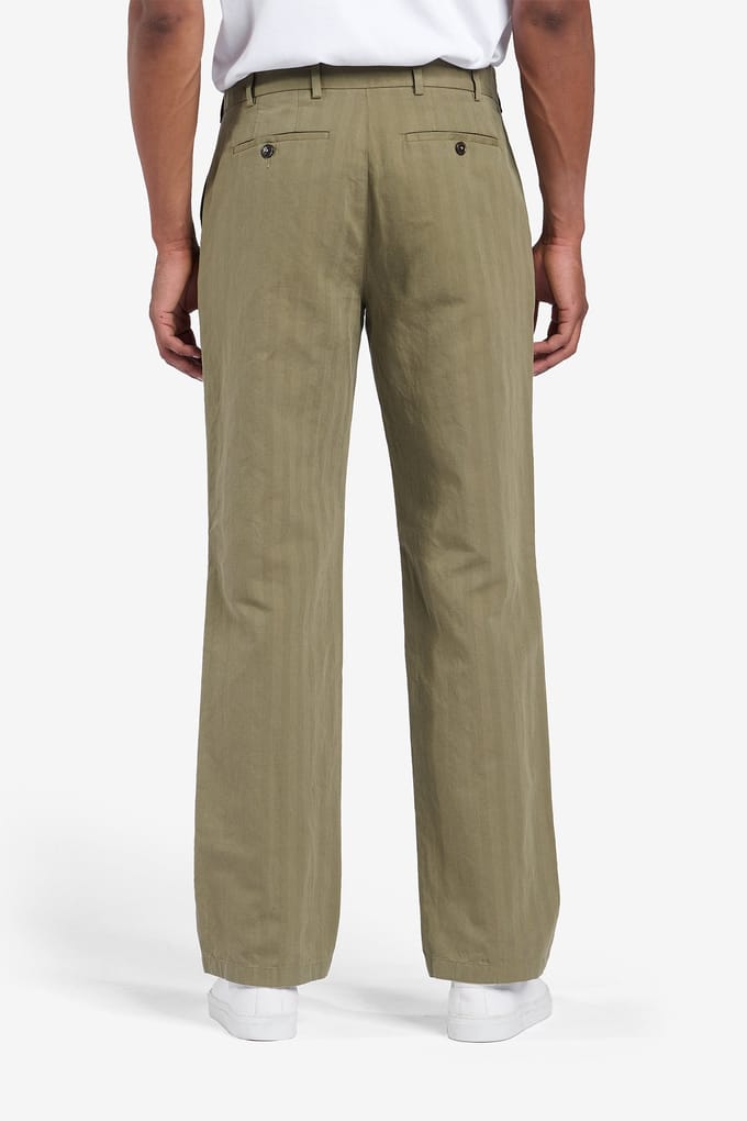 No Label Mayfair Cotton-linen Olive Größe: 52 | Chinos Outlet | Herren | Grün