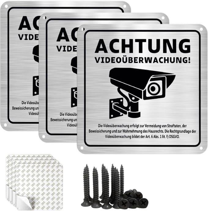 Videobewakingsbord 15 x 15 cm - Weerbestendig en Zelfklevend