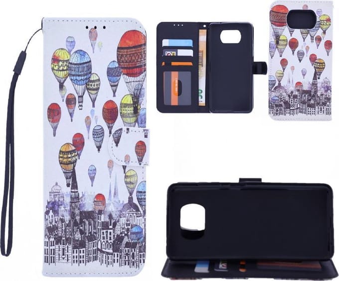 Bookcase Geschikt voor: Nokia 2.4 hoesje met print - Air Balloon