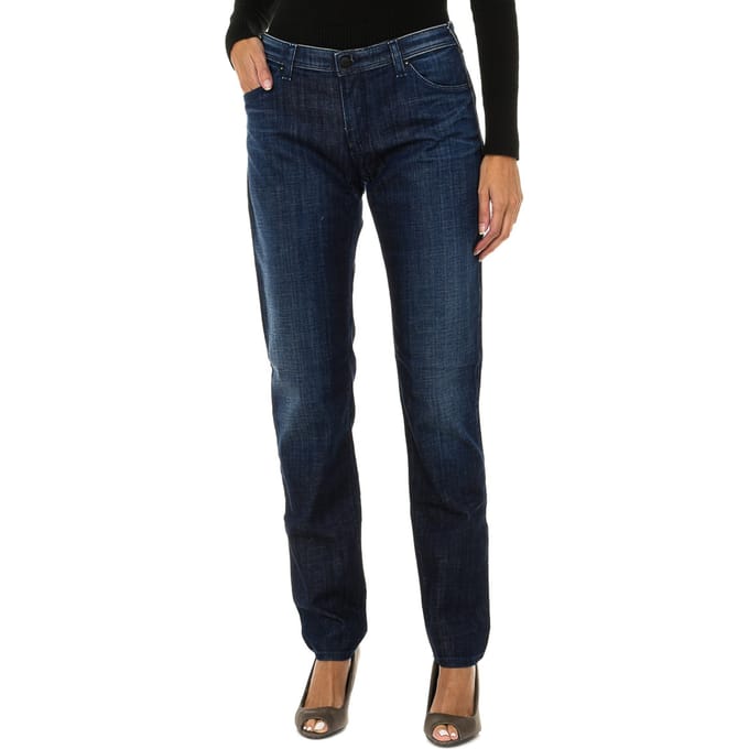 Lang gedragen effect denim broek 6Y5J28-5D30Z vrouw