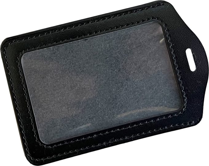 Fako Bijoux - Badgehouder - PU Leder - Kunstleer - Verticaal - Zwart