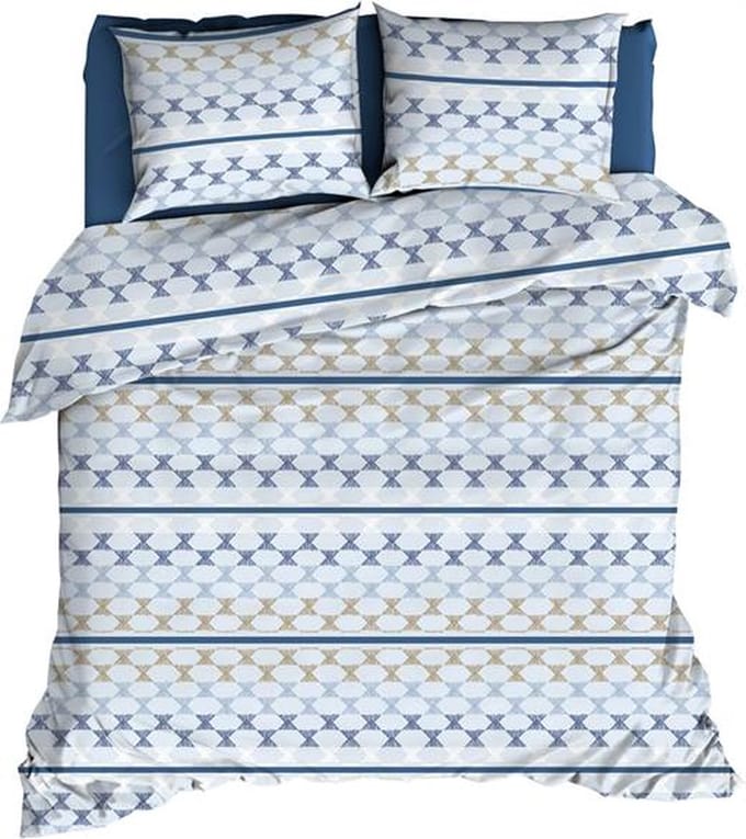 Romanette Kapla Dekbedovertrek - Tweepersoons - 200x200/220 cm - Blue