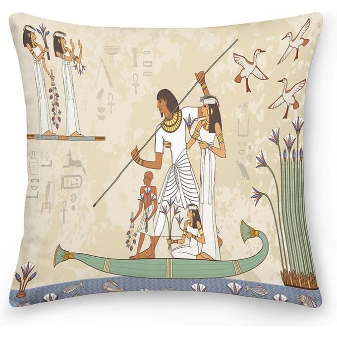 Egyptische Kussensloop Oude Egypte Kussensloop Bank Woonkamer Decoratie Decoratief 45x45cm
