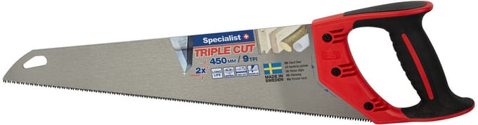 SPECIALIST+ Handzaag voor hout TRIPLE CUT 450mm 9TPI - Made in Sweden!