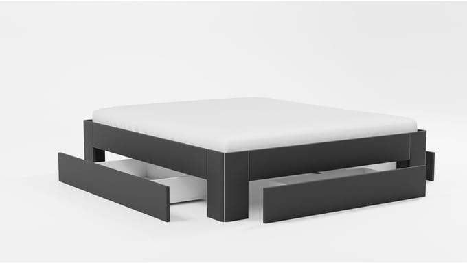 B Bright Bed Fresh 500 met 3 opbergladen - 140 x 210 cm - antraciet