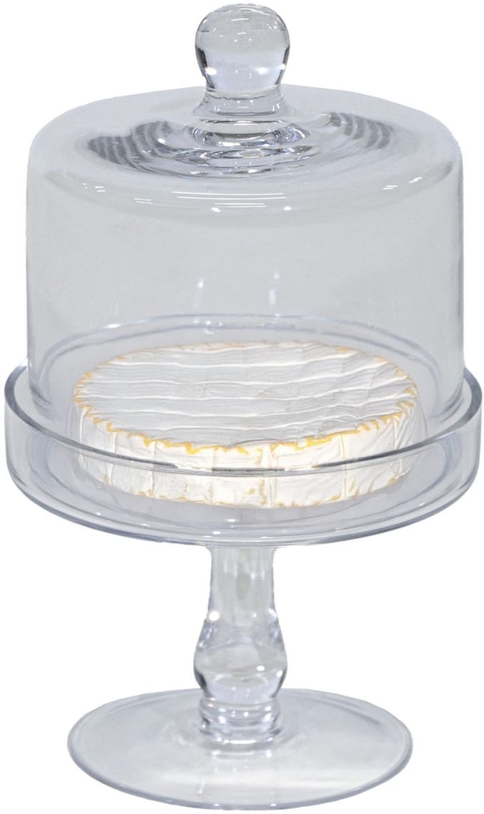 Mega Collections kaas/hapjes/snoepjes stolp - Motion - glas - 14 x 23 cm - presenteren