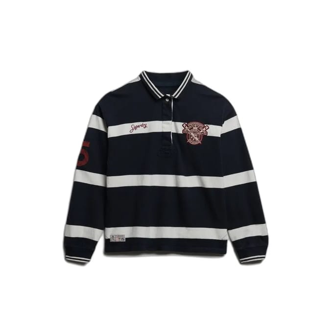 Gestreepte lange mouwen polo voor dames Superdry Crest