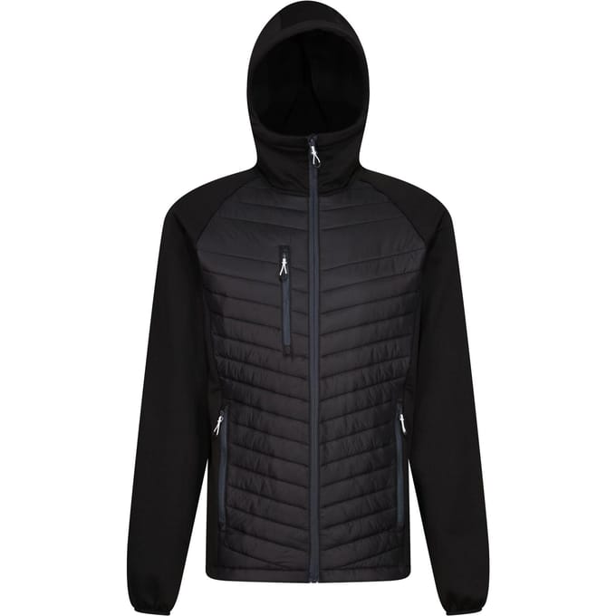 Regatta Heren Navigate Quilted Hybride Jas (Zwart/Seal Grijs)