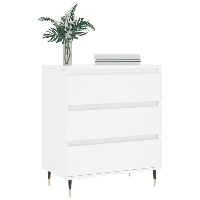 vidaXL - Dressoir - 60x35x70 - cm - bewerkt - hout - wit