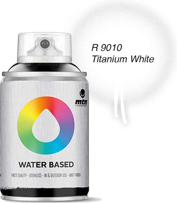 MTN Witte Waterbasis Spuitverf - 100ml graffiti spray-paint geschikt voor kinderen