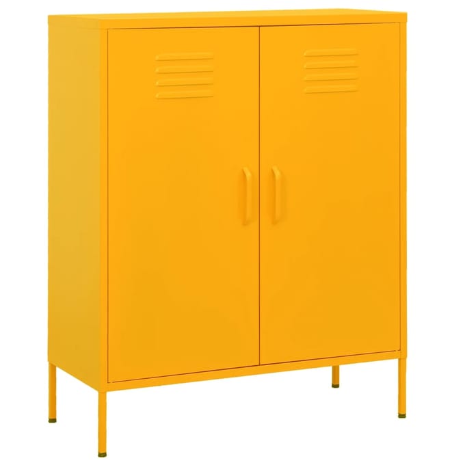 vidaXL - Opbergkast - 80x35x101,5 - cm - staal - mosterdgeel