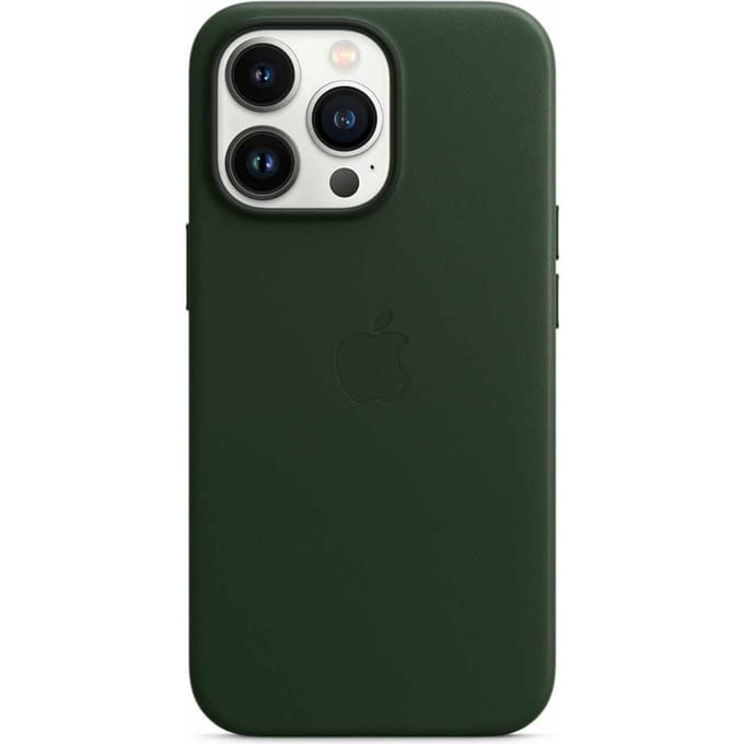 Leather Backcover MagSafe voor de Apple iPhone 13 Pro - Sequoia Green