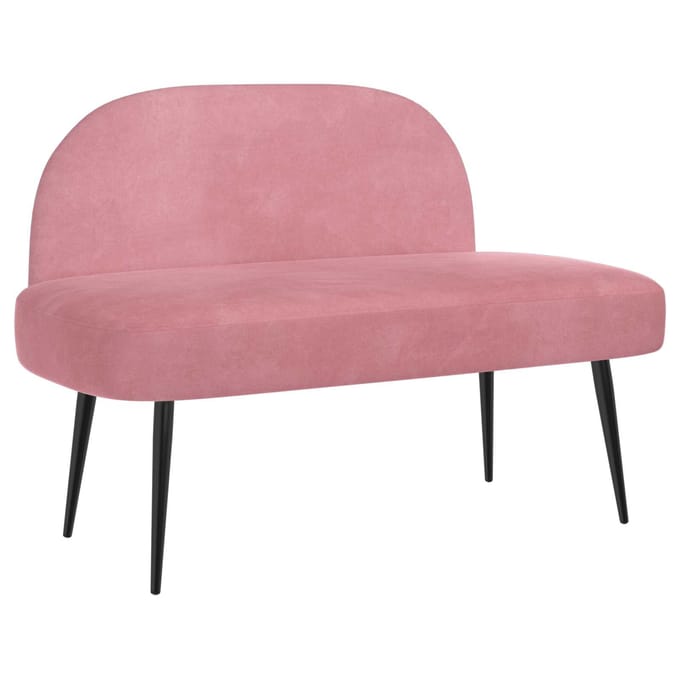 vidaXL Beklede bank met rugleuning Roze 110 x 60 x 76 cm Fluweel