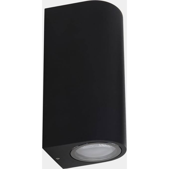 LEDS-C4 Eko dubbele buitenwandlamp, zwart, breedte 7 cm, aluminium