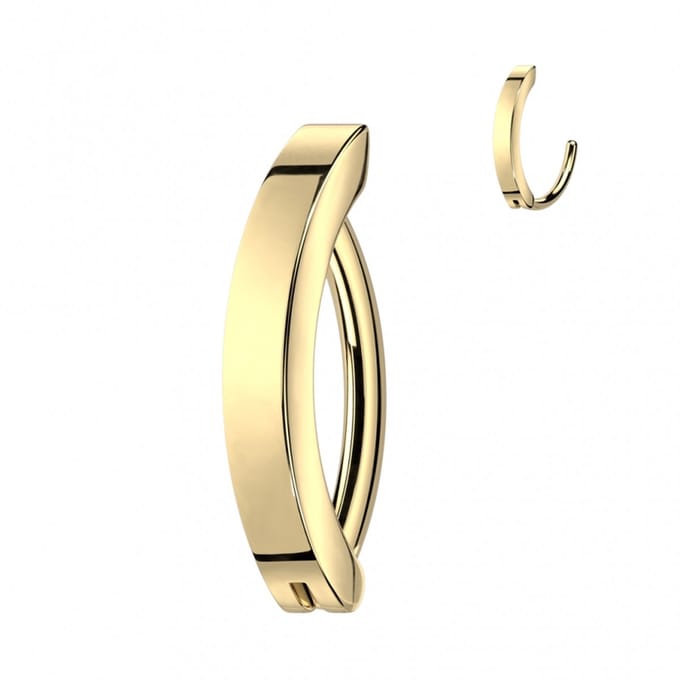 Piercing ovaal strak design titanium gold - LMPiercings
