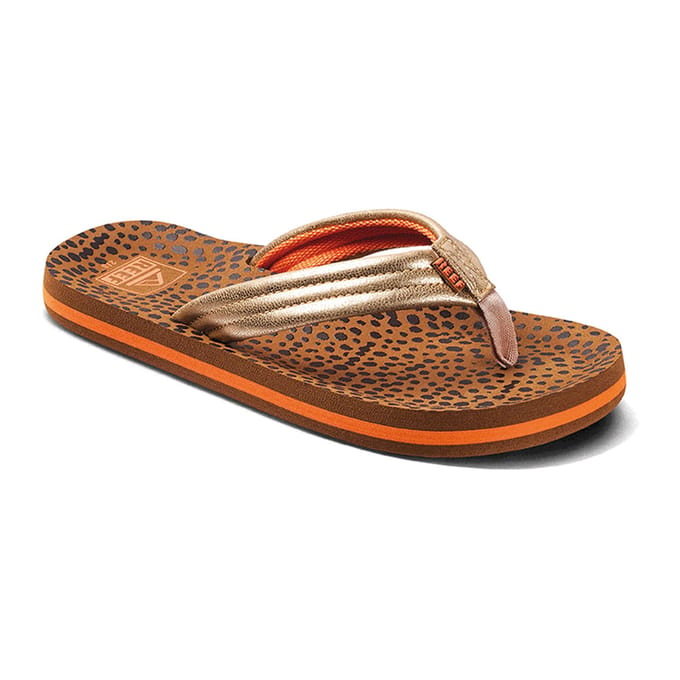 Reef Kids Ahiwild Meisjes Slippers - Bruin/Goud - Maat 33