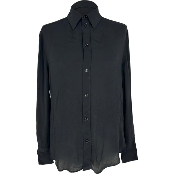 Celine blouse met lange mouwen en knoopsluiting in zwart acetaat