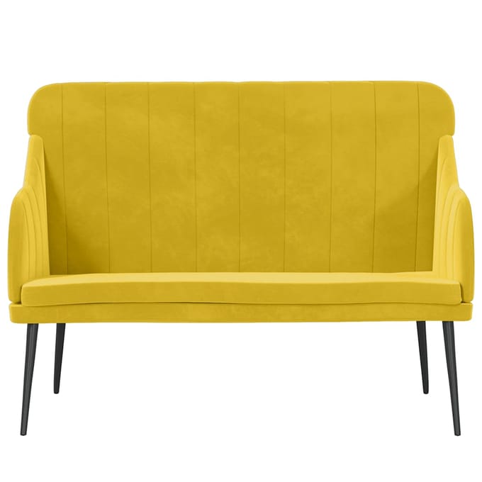 vidaXL Bankje 110x76x80 cm fluweel geel