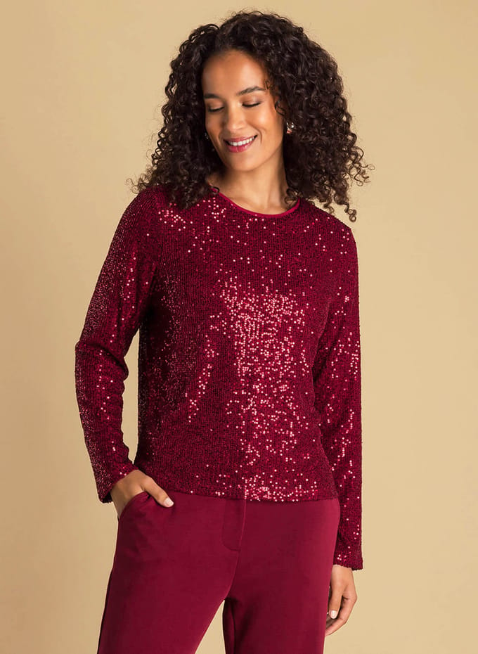 IVY BEAU Annelie Tops - Dark Red - maat 42