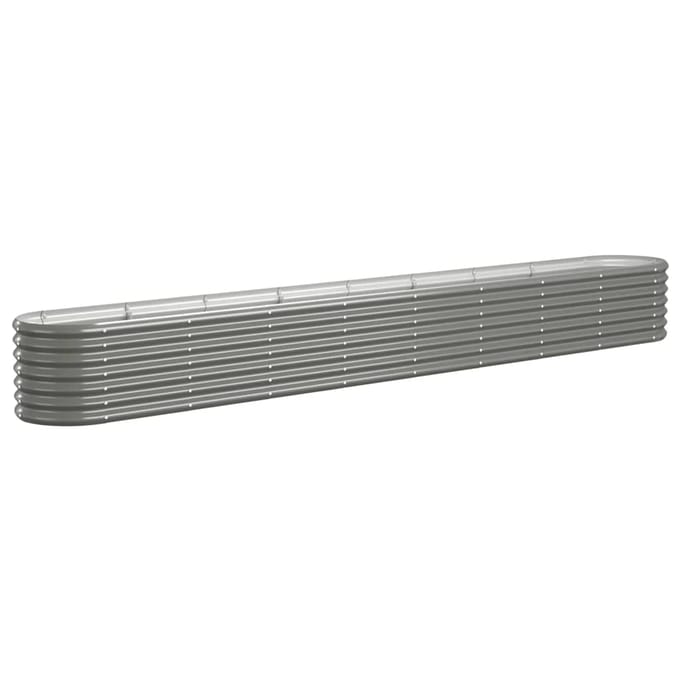 vidaXL - Plantenbak - 332x40x36 - cm - gegalvaniseerd - staal - grijs
