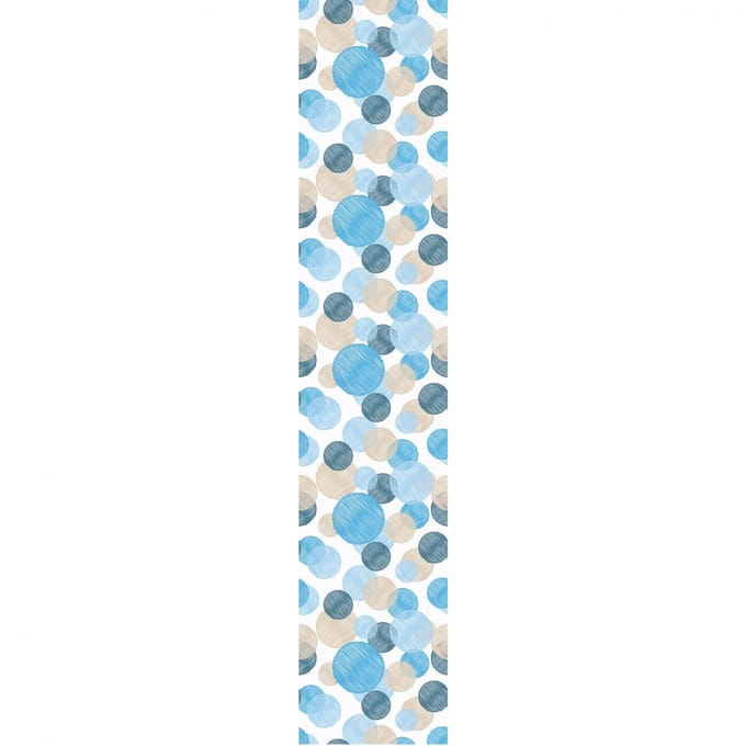 Voorgelijmd vliesbehang - BOHO ETHNIC BLUE CIRCLES - 1 rol van 300x60cm